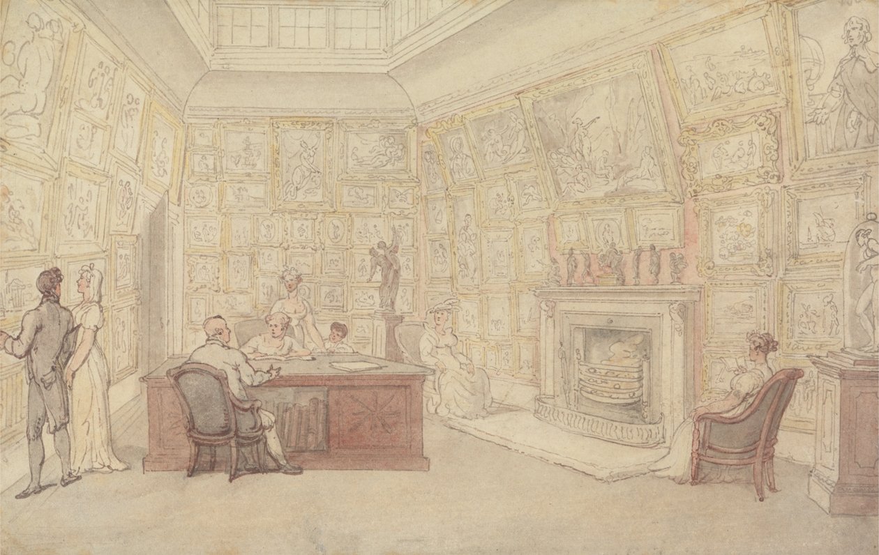 A Gentlemans Art Gallery av Thomas Rowlandson