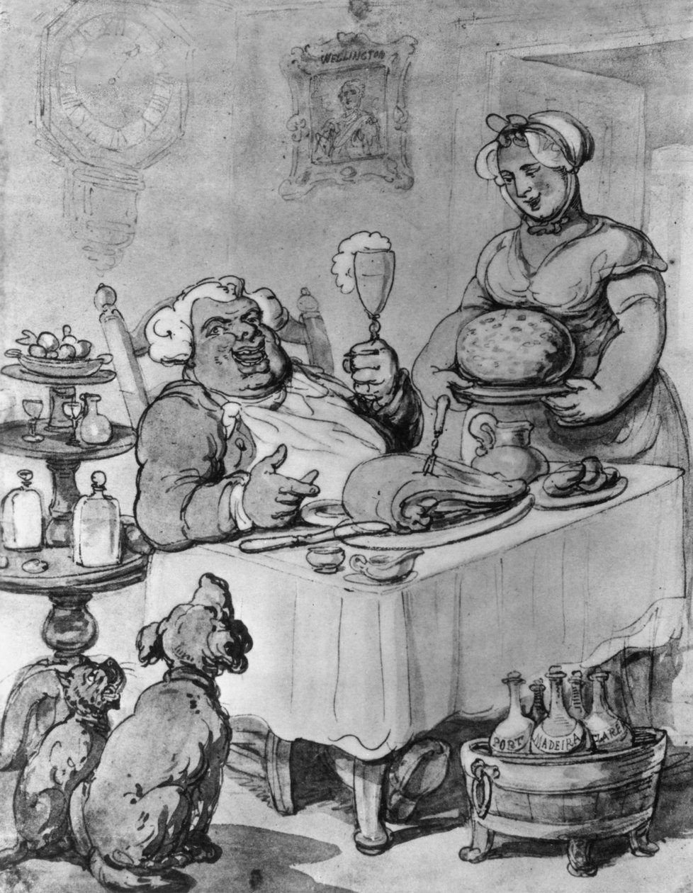 En god måltid, (bw negativ) av Thomas Rowlandson