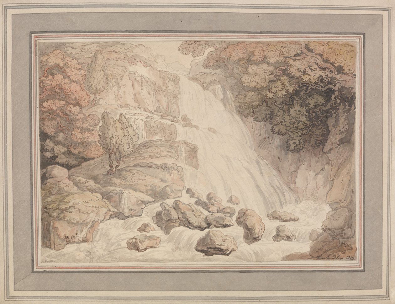 A High Waterfall av Thomas Rowlandson