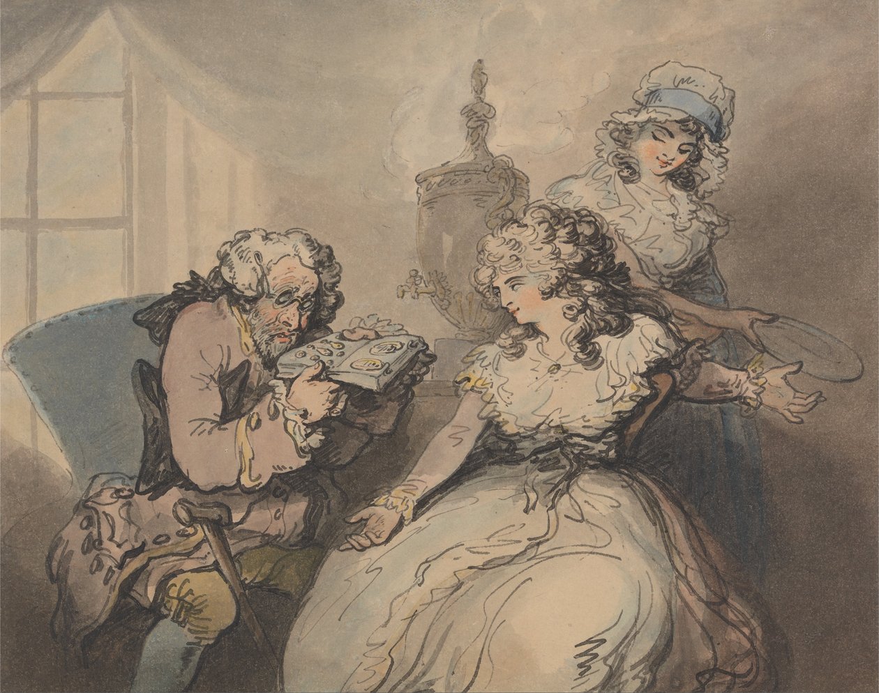 A Pawnbroker with His Client av Thomas Rowlandson