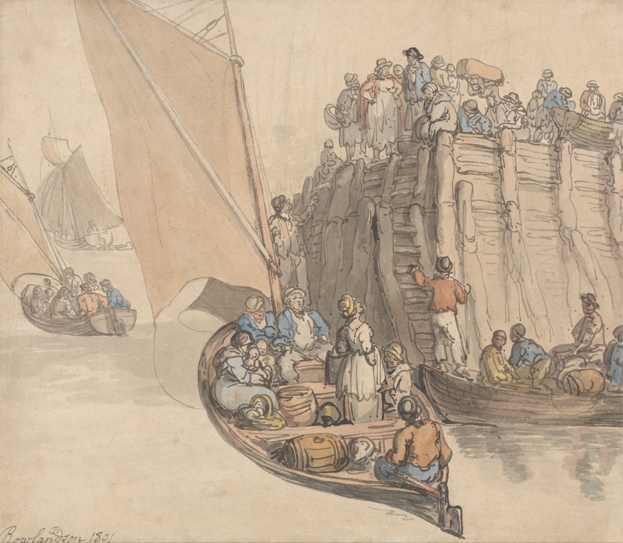 A Pier at Amsterdam av Thomas Rowlandson