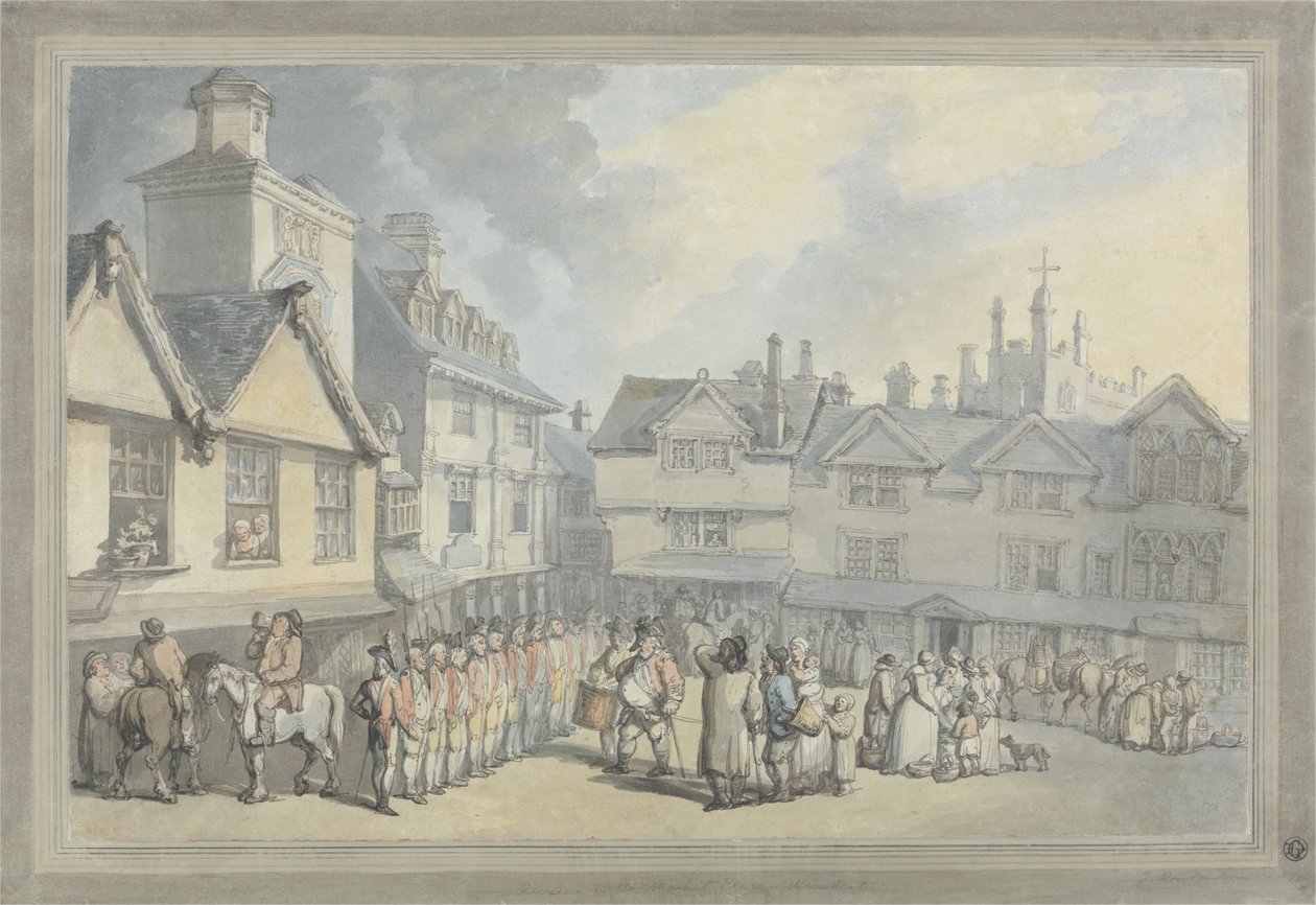 A Review in a Market Place av Thomas Rowlandson