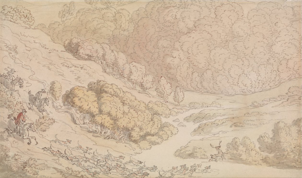 A Stag Hunt in the West Country av Thomas Rowlandson
