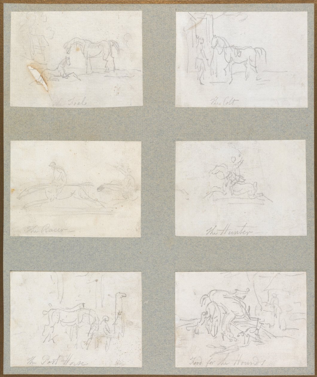 Ages of the Horse- The Foal, The Colt, The Racer, The Hunter, The Post-Horse, Food for the Hounds av Thomas Rowlandson