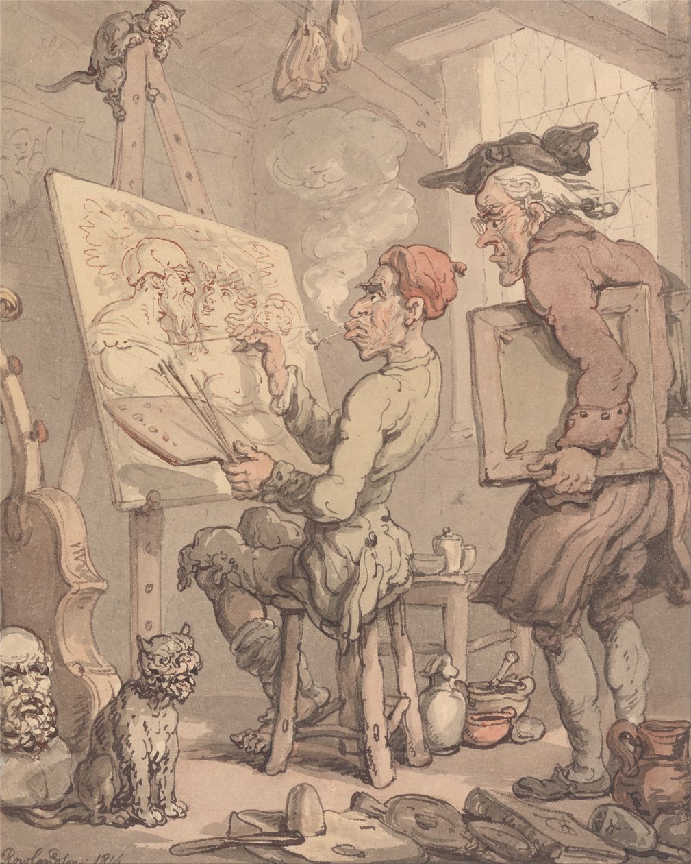 An Artists Studio av Thomas Rowlandson