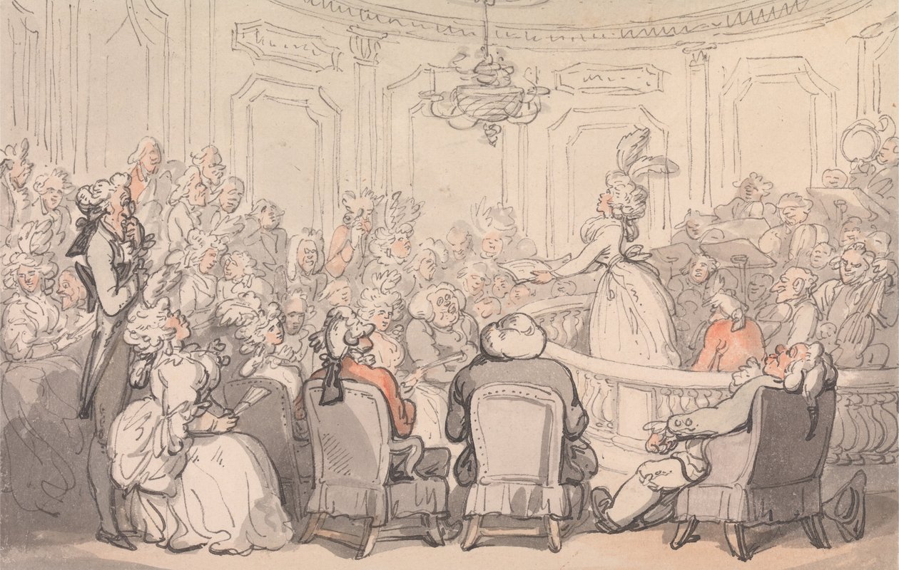 Comforts of Bath- The Concert av Thomas Rowlandson
