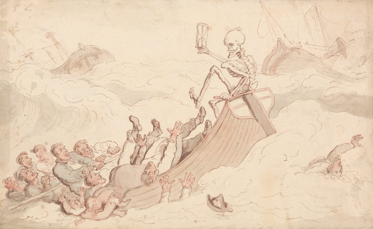Death Turned Pilot av Thomas Rowlandson
