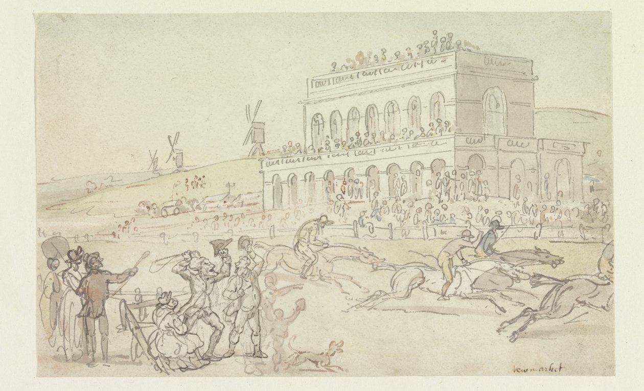 Doctor Syntax förlorar sina pengar på Race Ground i York (penna och bläck med wc på papper) av Thomas Rowlandson