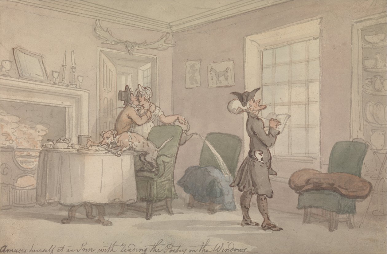 Dr. Syntax Copying the Wit of the Window av Thomas Rowlandson