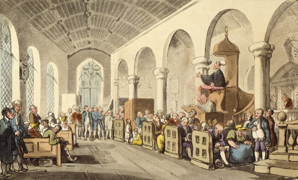 Dr. Syntax Preaching av Thomas Rowlandson