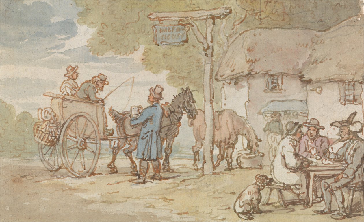 Dr Syntax outside the Halfway House av Thomas Rowlandson