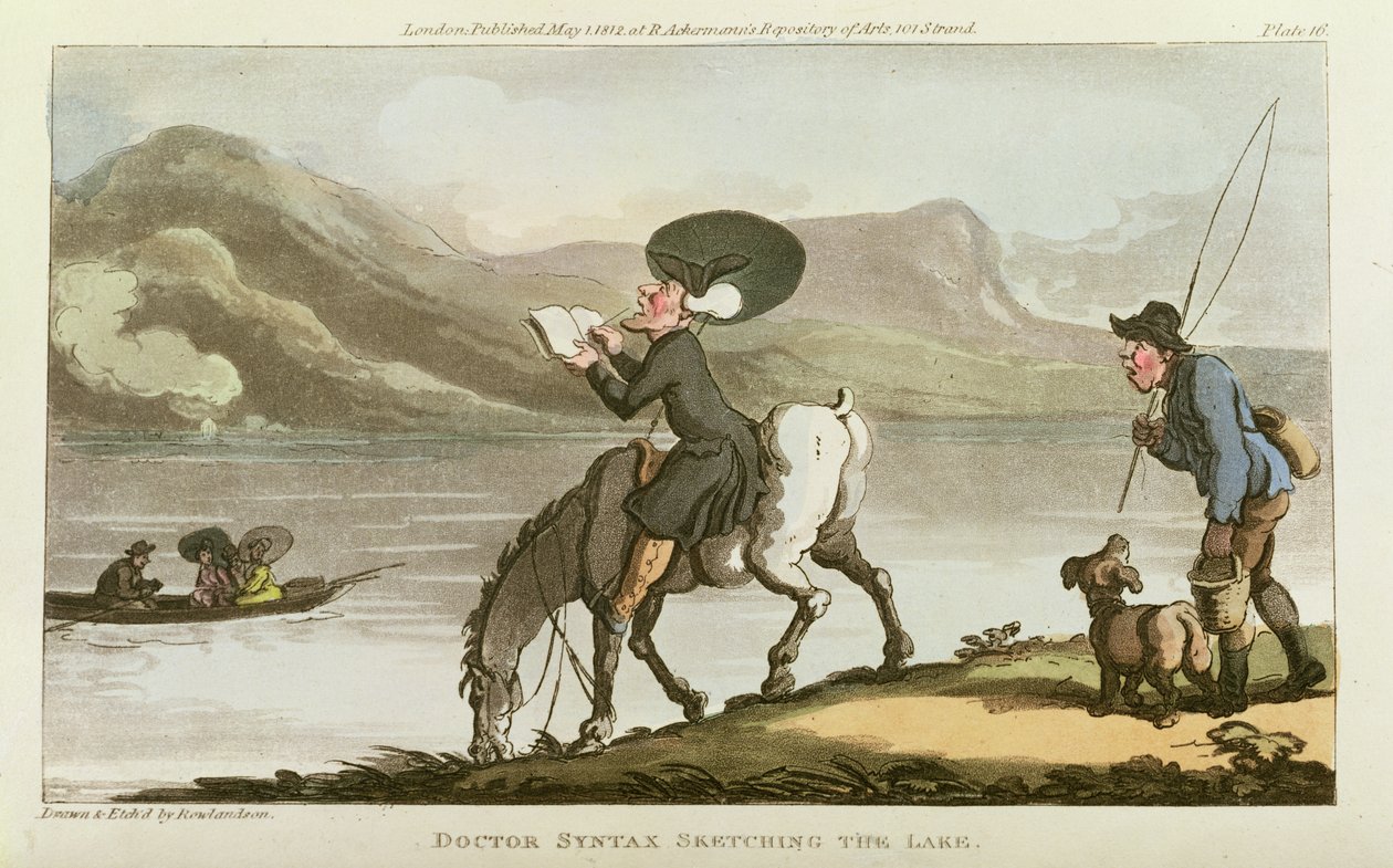 Dr. Syntax skissar på sjön av Thomas Rowlandson