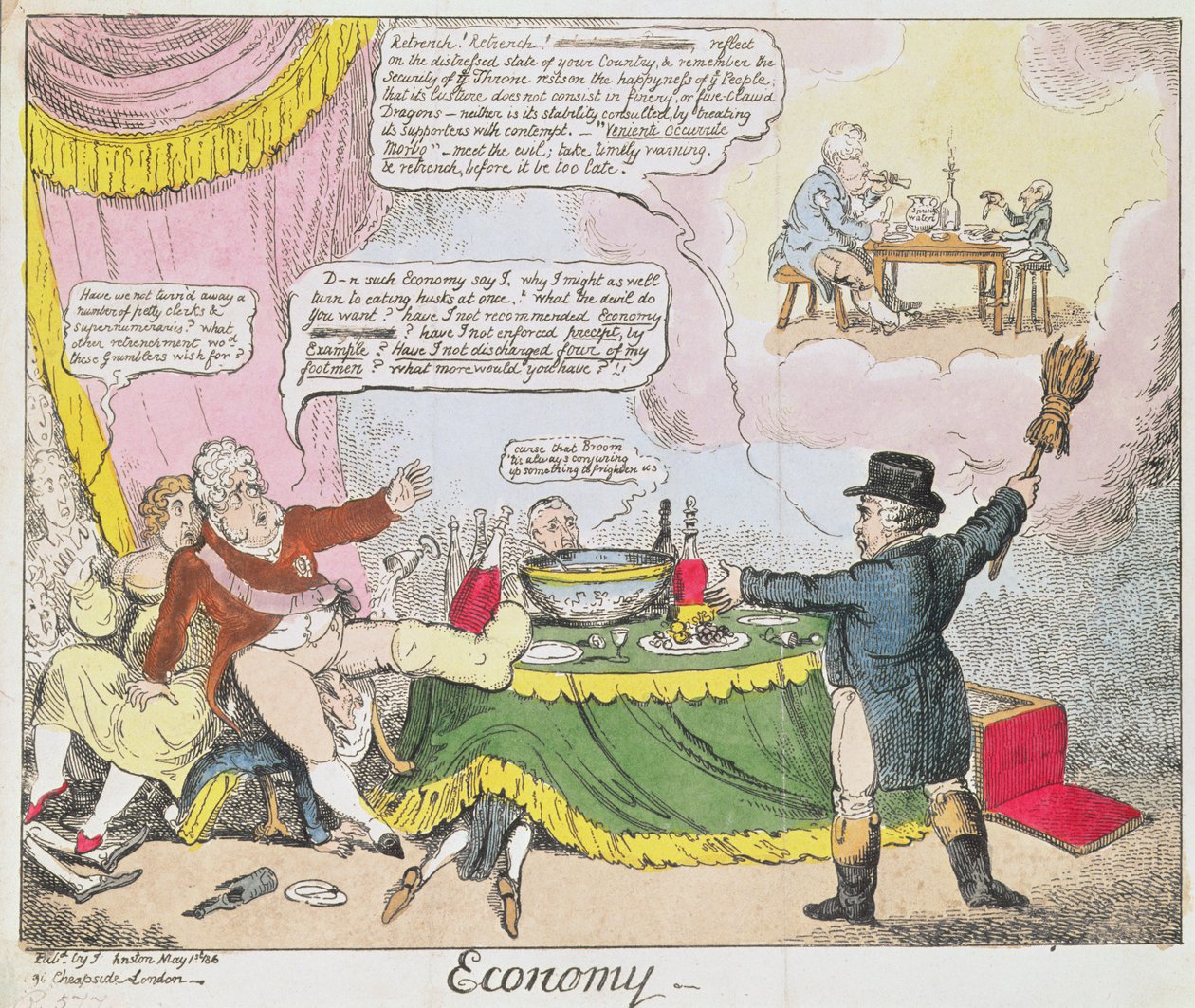 "Economy", utgiven av Johnston, London, maj 1816. av Thomas Rowlandson