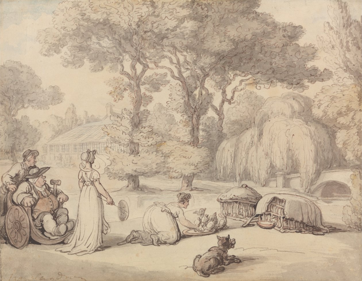 Feeding the Ducklings av Thomas Rowlandson