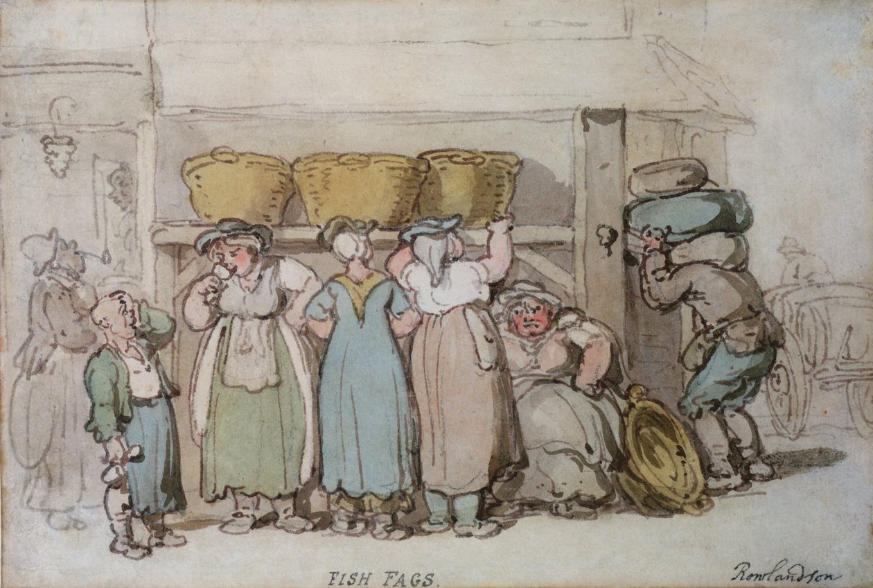 Fish Fags (penna, wc och penna på papper) av Thomas Rowlandson