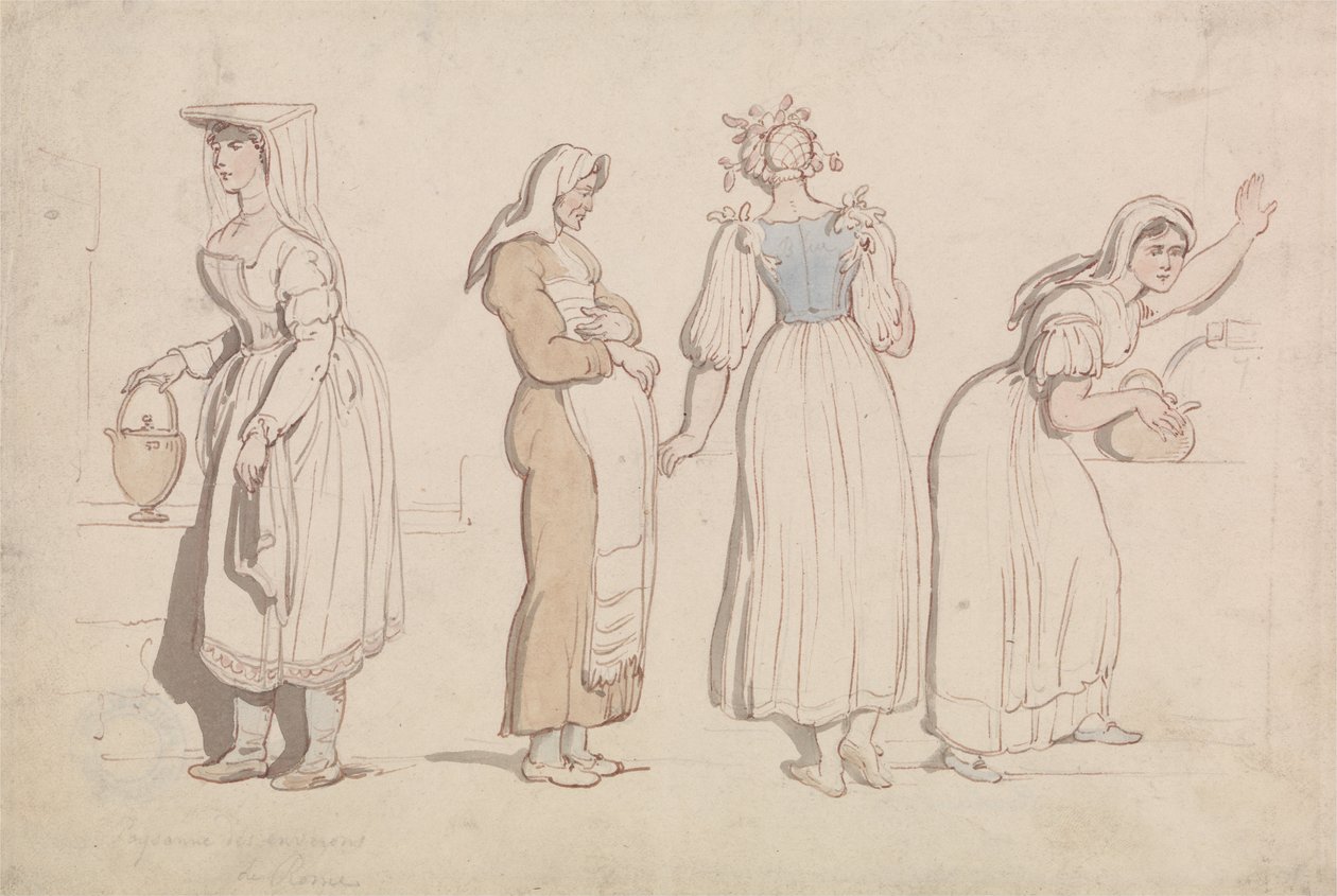 Four Women at a Well in Rome av Thomas Rowlandson
