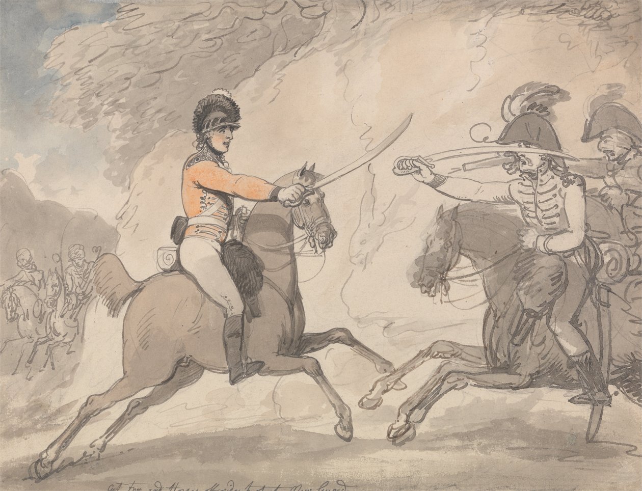 Hungarian and Highland Broadsword Exercise av Thomas Rowlandson