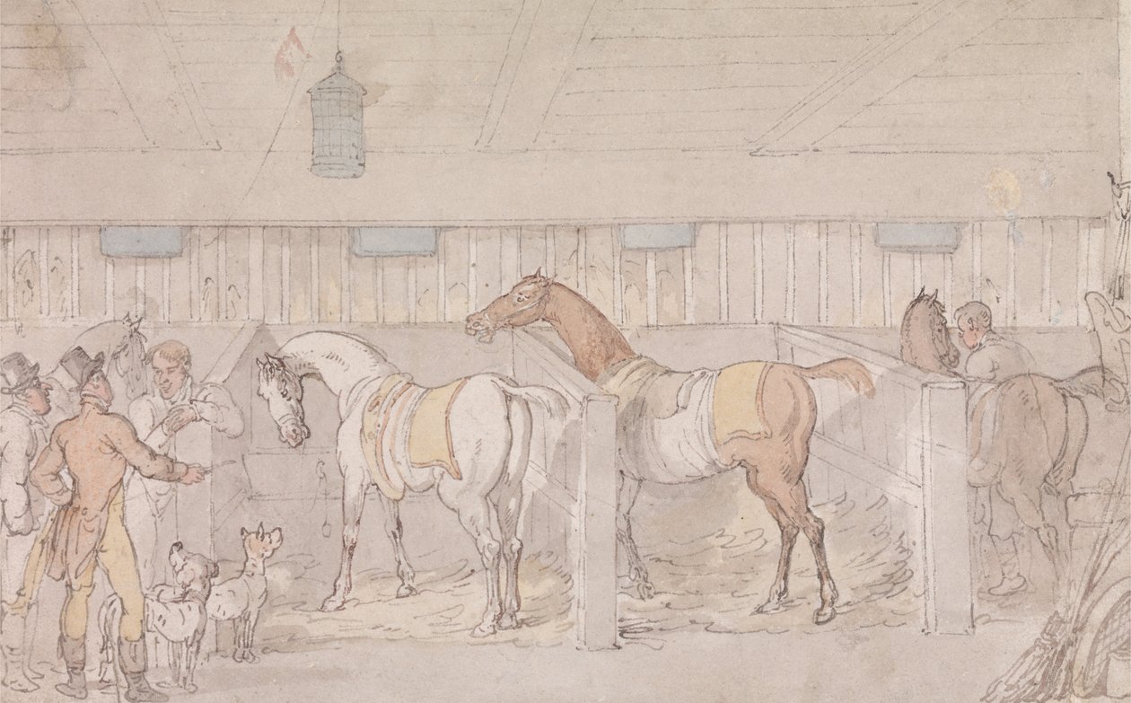 Interior of a Stable av Thomas Rowlandson