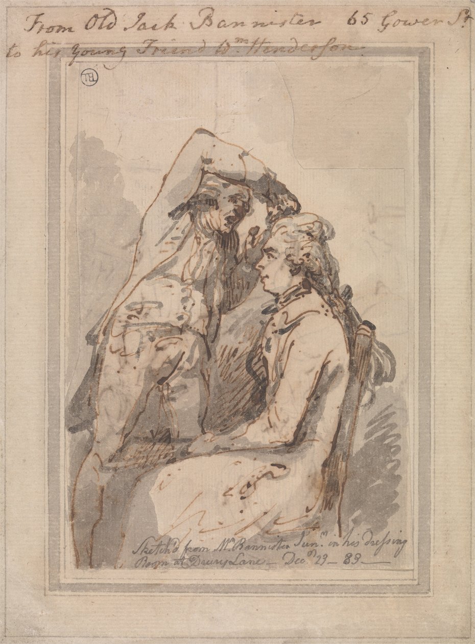 Jack Bannister in his Dressing Room av Thomas Rowlandson