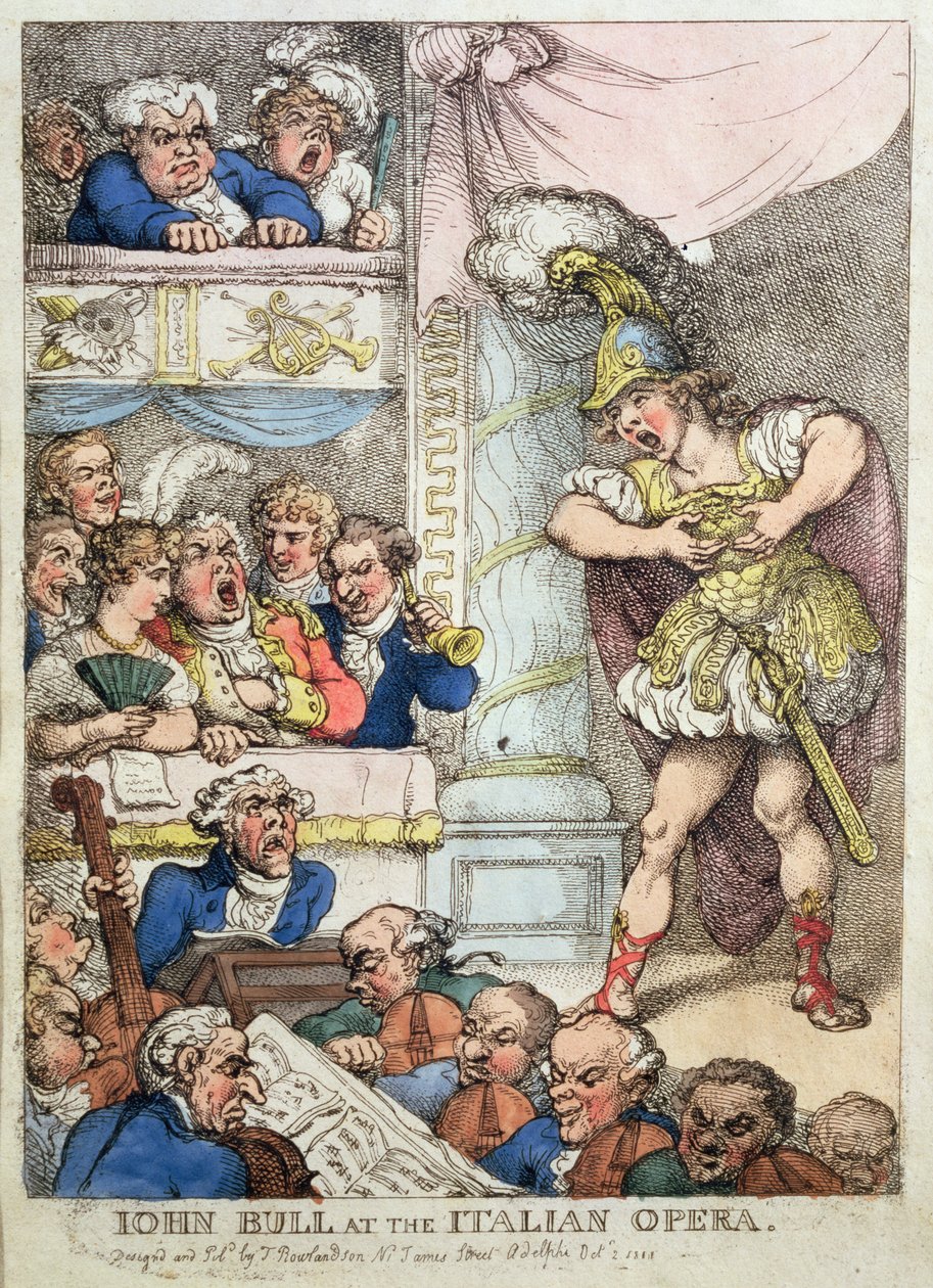 John Bull på den italienska operan, 1811 av Thomas Rowlandson