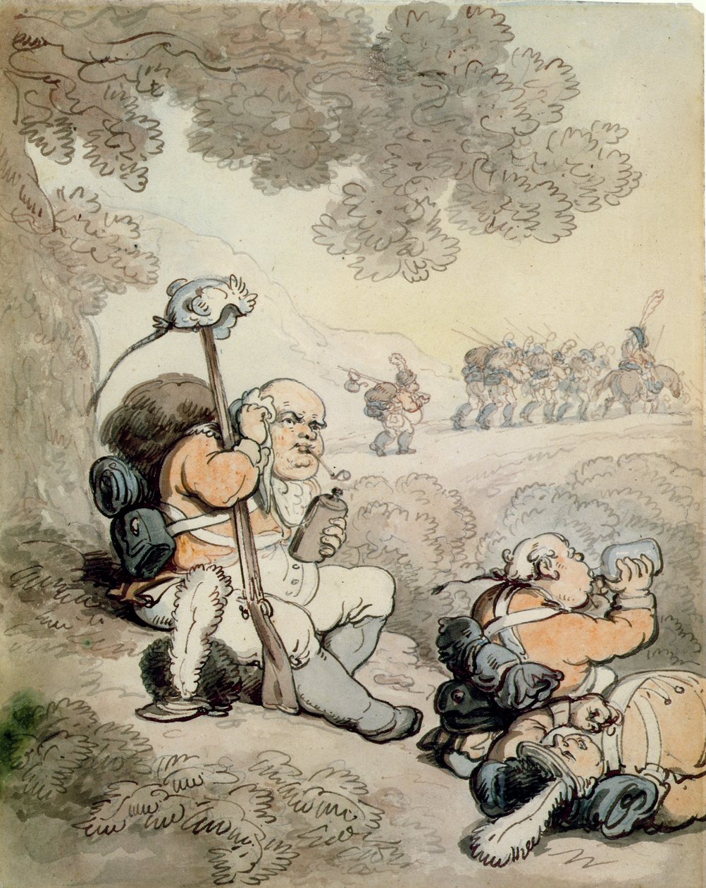 Light Infantry Volunteers, 1804 (penna & bläck och wc på papper) av Thomas Rowlandson