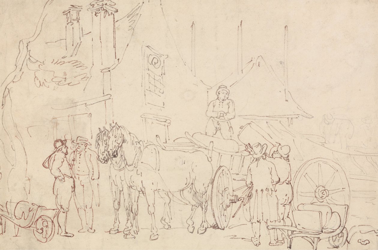 Loading a Waggon av Thomas Rowlandson