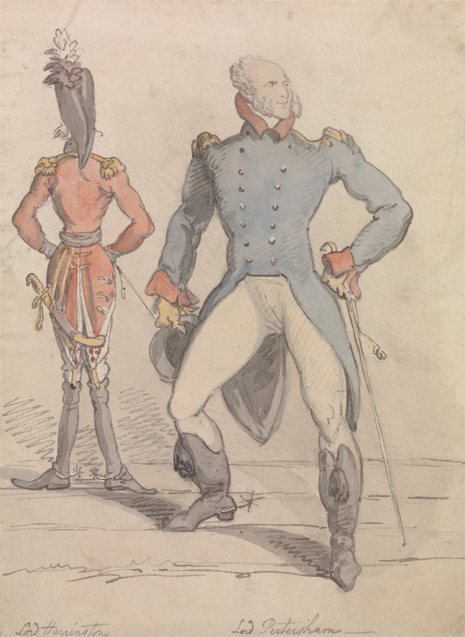 Lord Harrington and Lord Petersham av Thomas Rowlandson