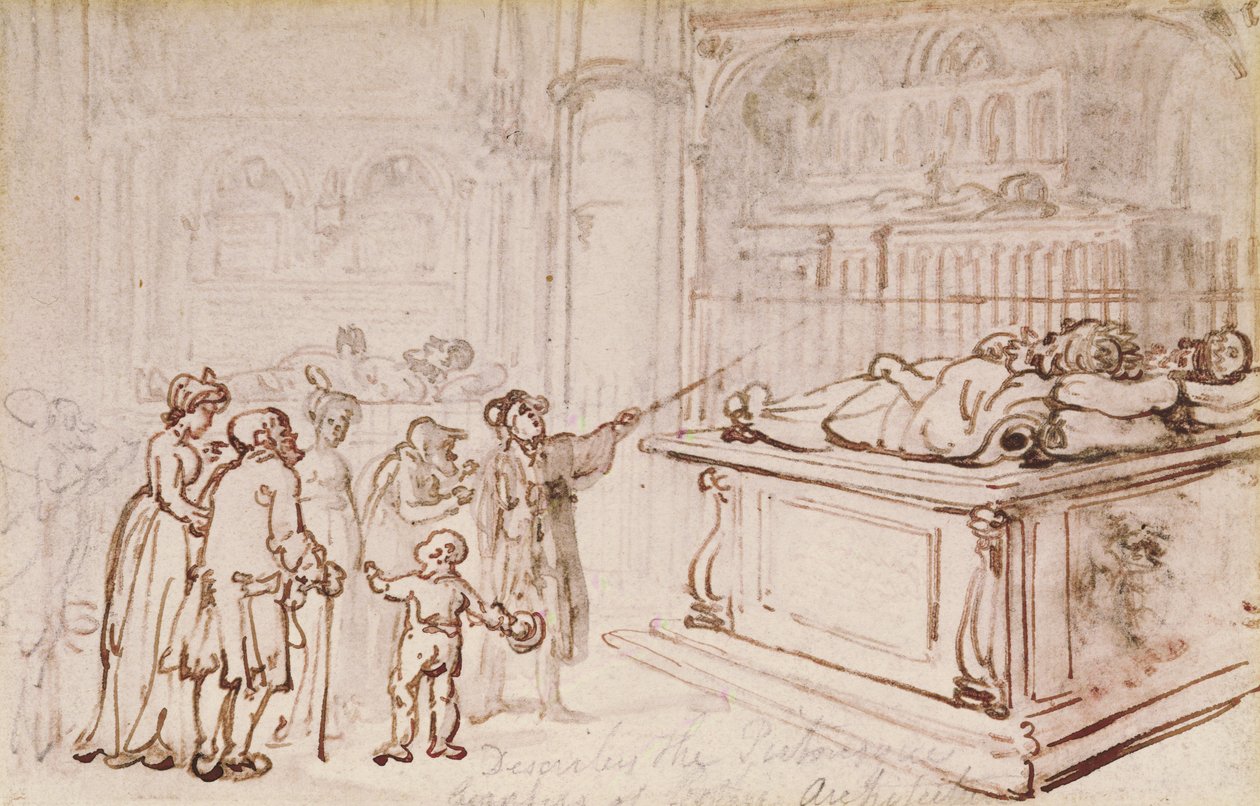 Monument i Westminster Abbey (sepia bläck och penna) av Thomas Rowlandson