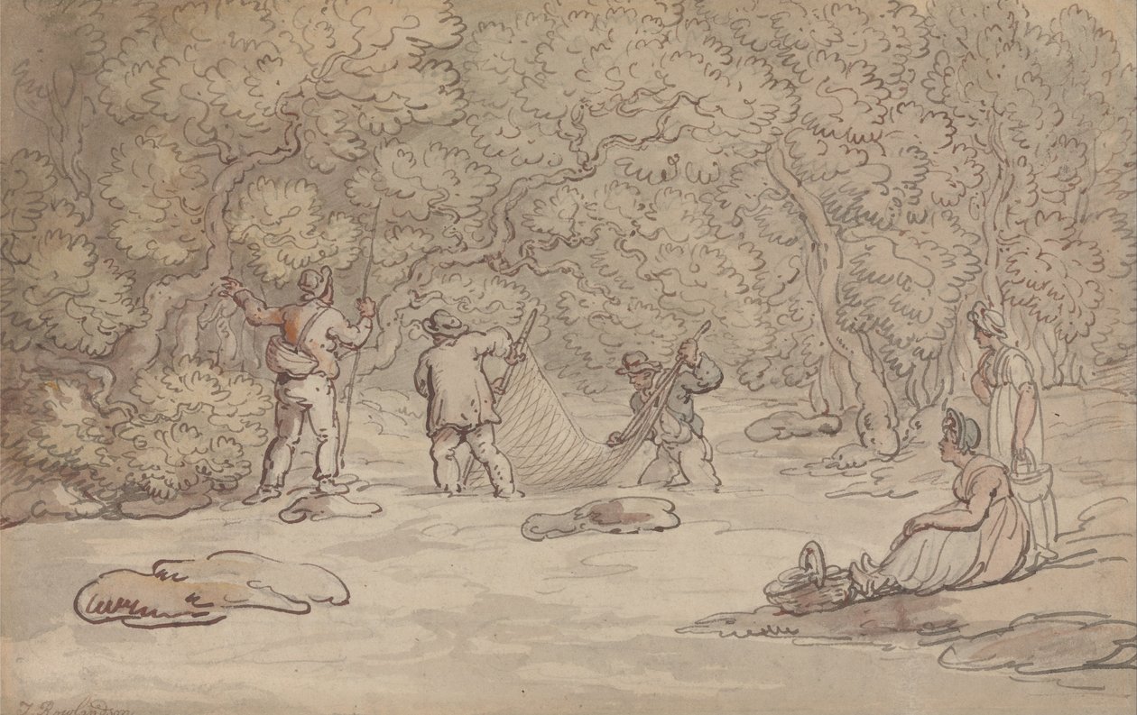 Netting a Salmon Pool av Thomas Rowlandson