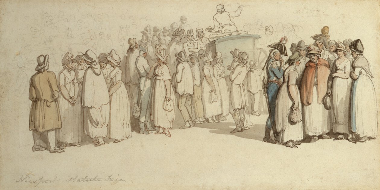 Newport Statute Fair (blyerts, penna och bläck samt wc på papper) av Thomas Rowlandson