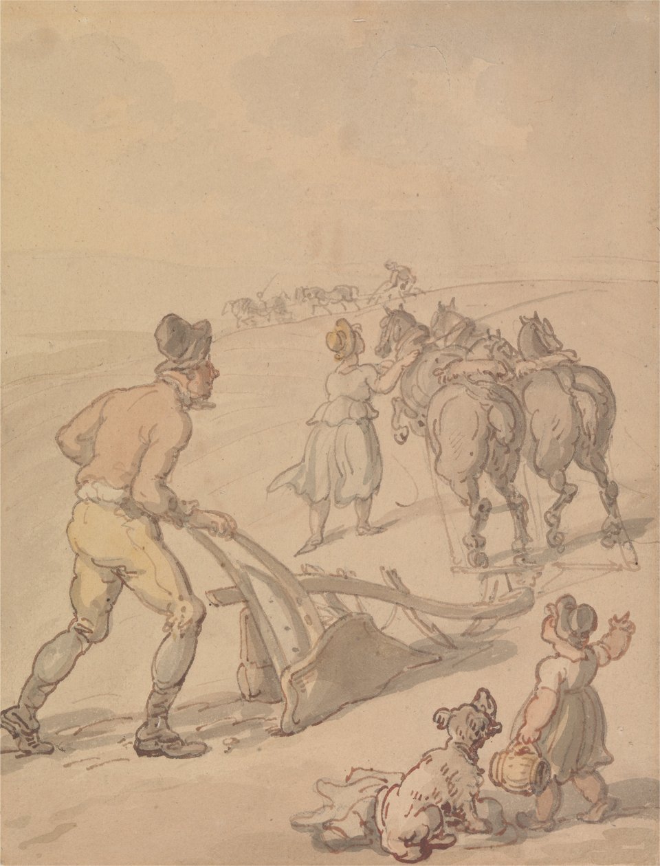 Ploughing av Thomas Rowlandson