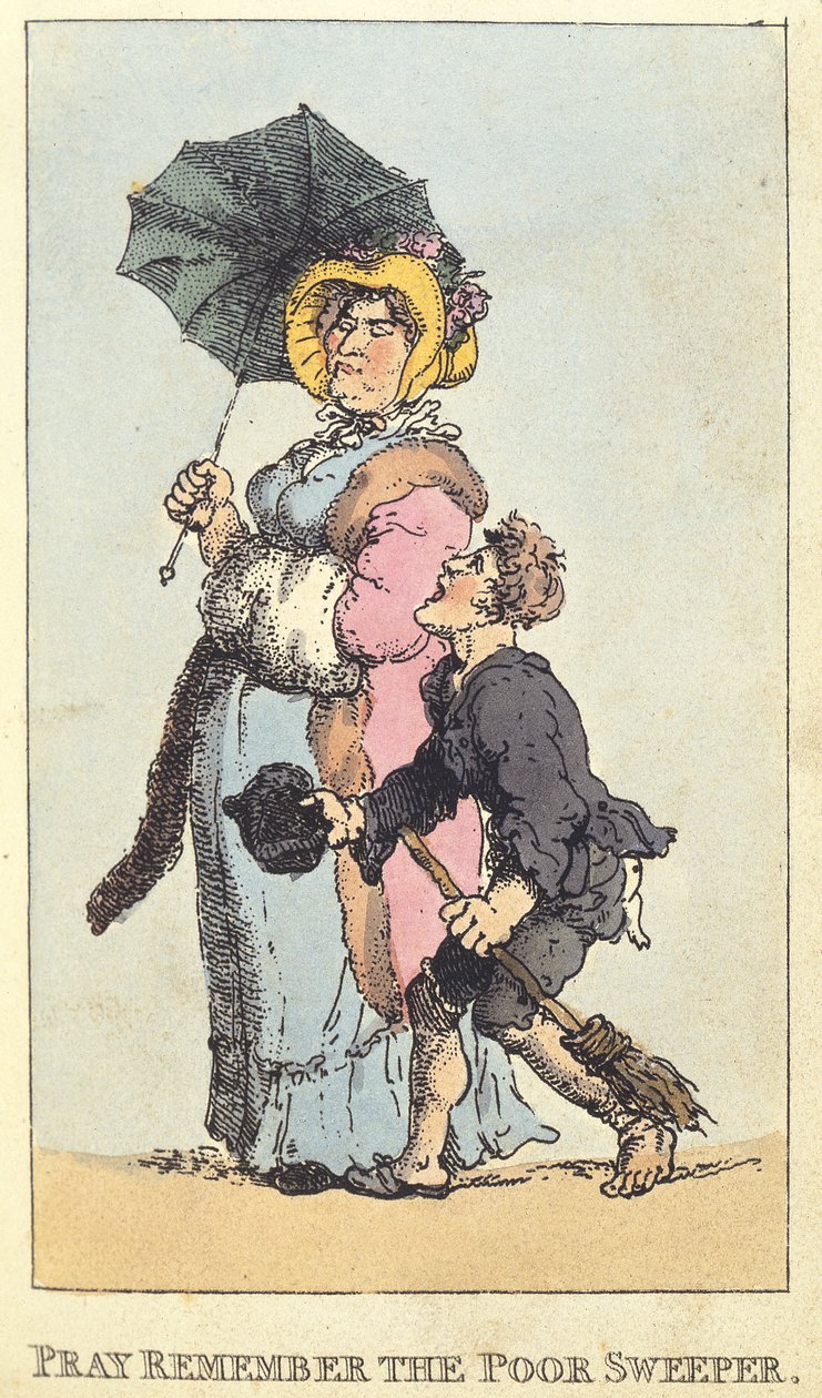 Be Kom ihåg den fattiga soparen, 1820 av Thomas Rowlandson