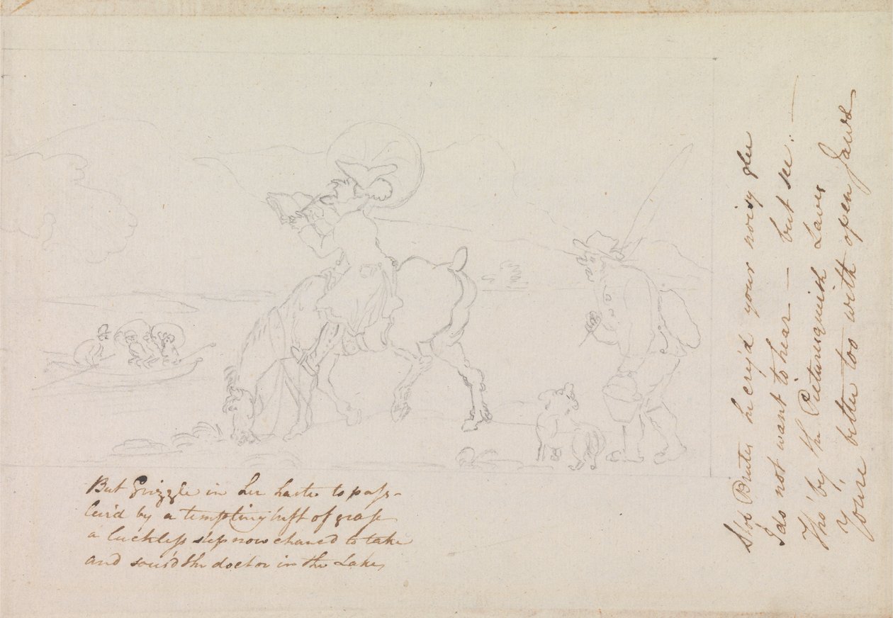 Preparatory sketch for Dr Syntax Sketching the Lake av Thomas Rowlandson