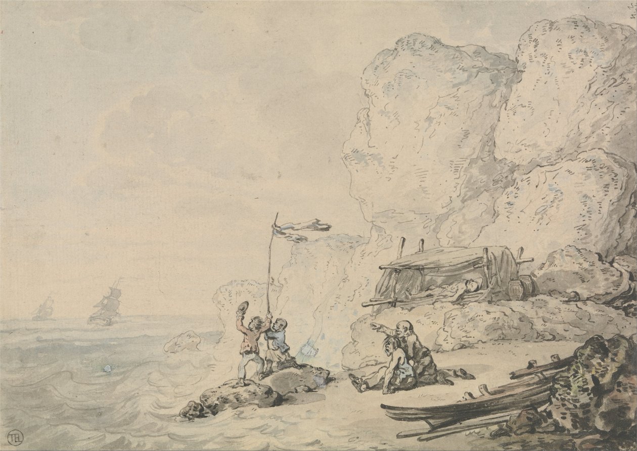 Shipwrecked Sailors av Thomas Rowlandson
