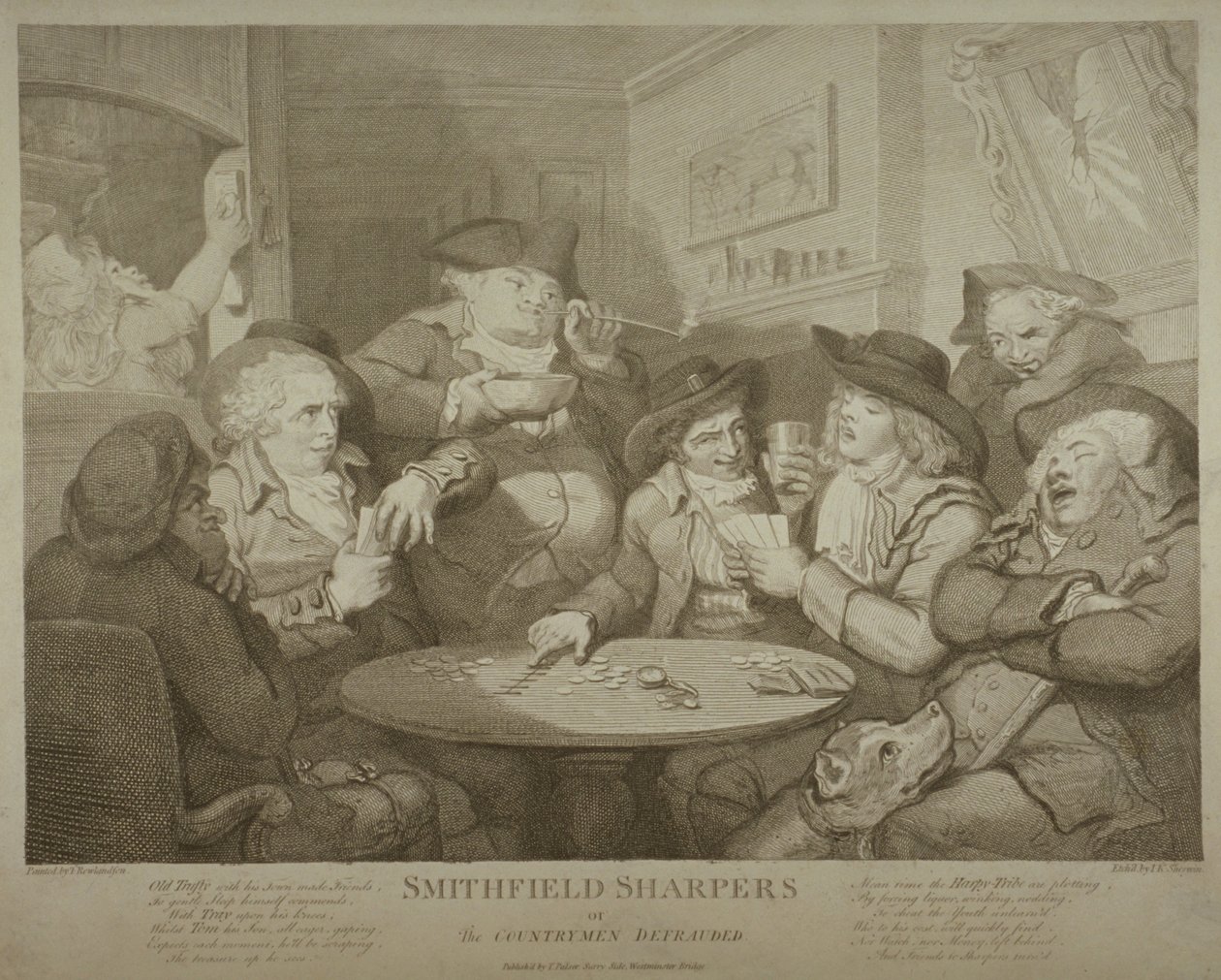 Smithfield sharpers, eller landsmännen lurade, c.1787 av Thomas Rowlandson