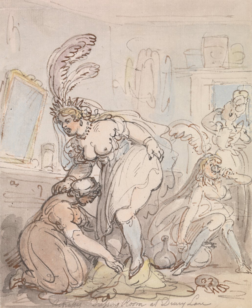 The Actresses Dressing Room at Drury Lane av Thomas Rowlandson