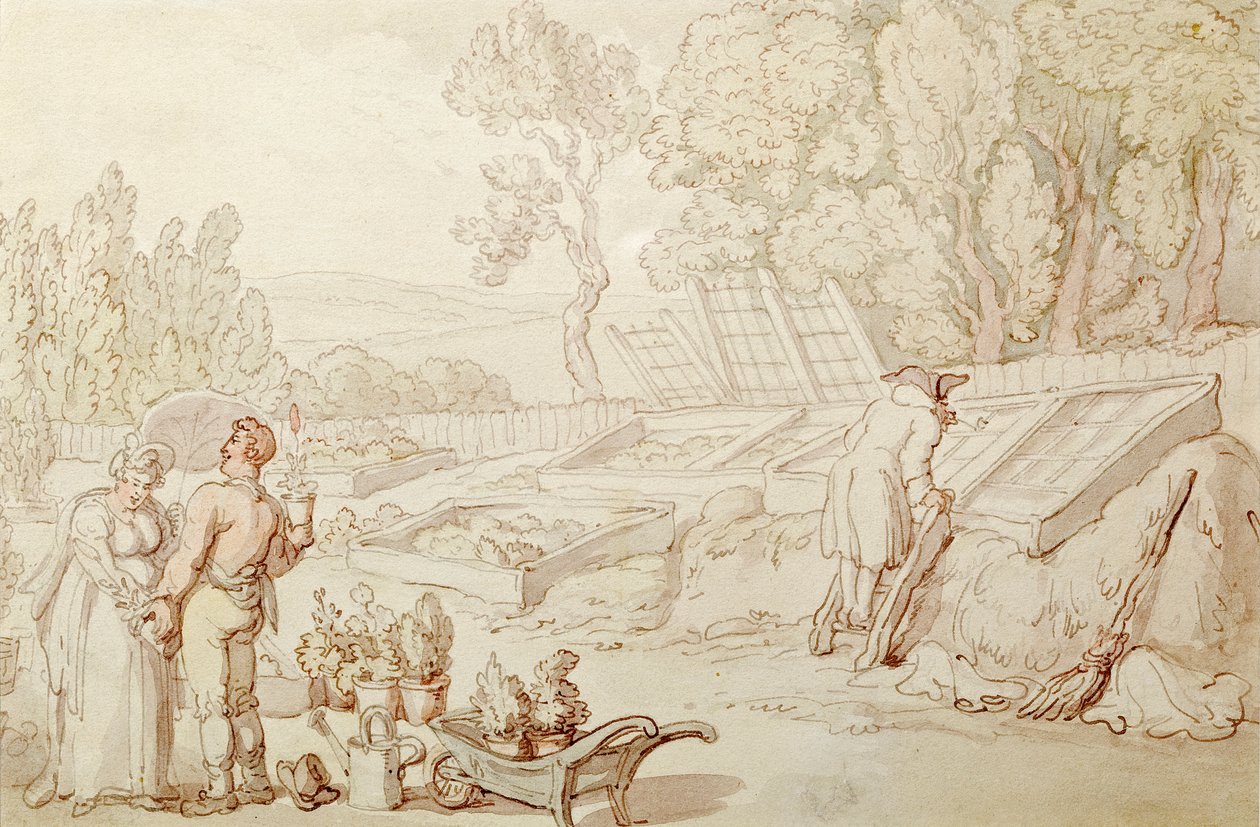 Den kärleksfulla trädgårdsmästaren av Thomas Rowlandson