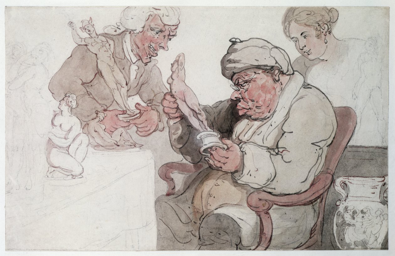 The Connoisseur (penna, wc och penna på papper) av Thomas Rowlandson