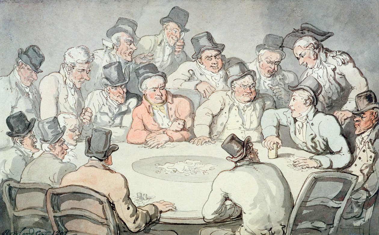 Spelbordet (penna och bläck och wc på papper) av Thomas Rowlandson