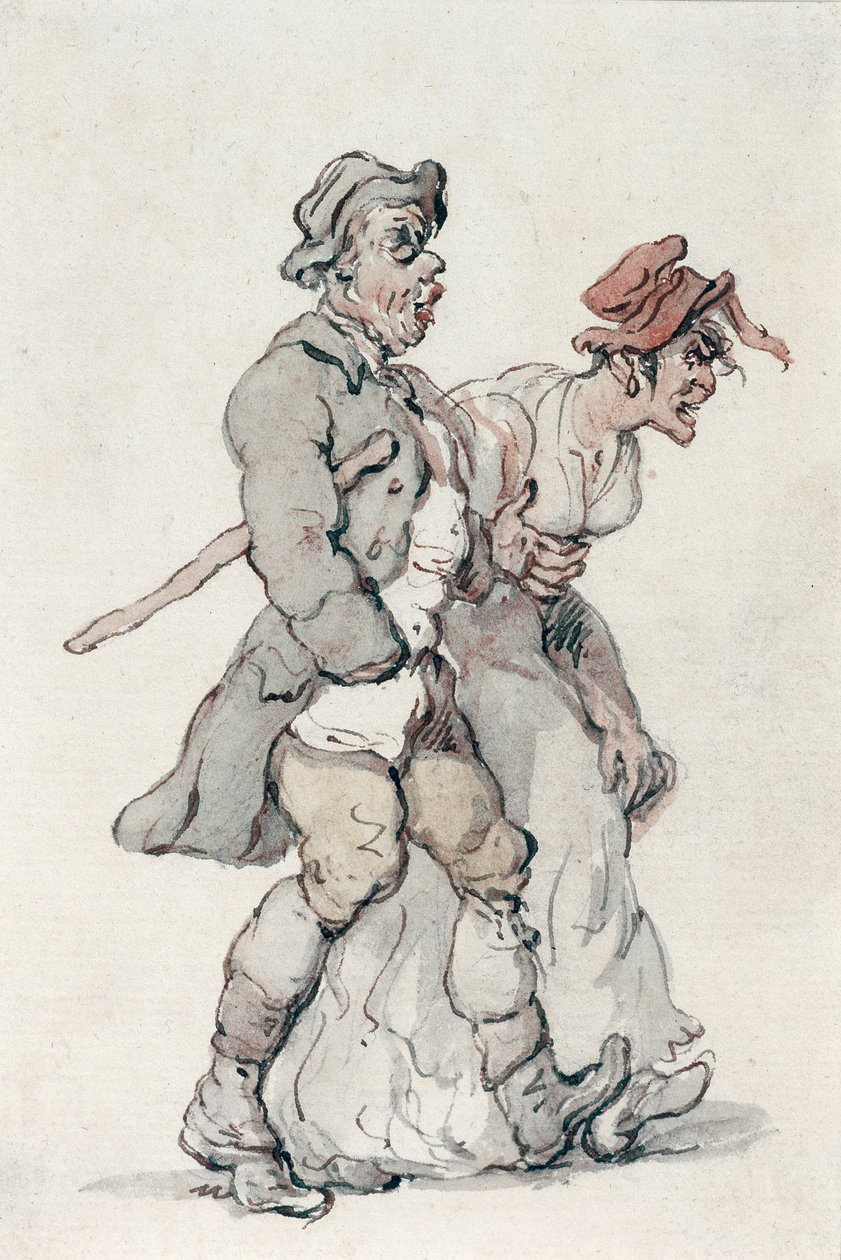 Barnvagnarna (wc på papper) av Thomas Rowlandson