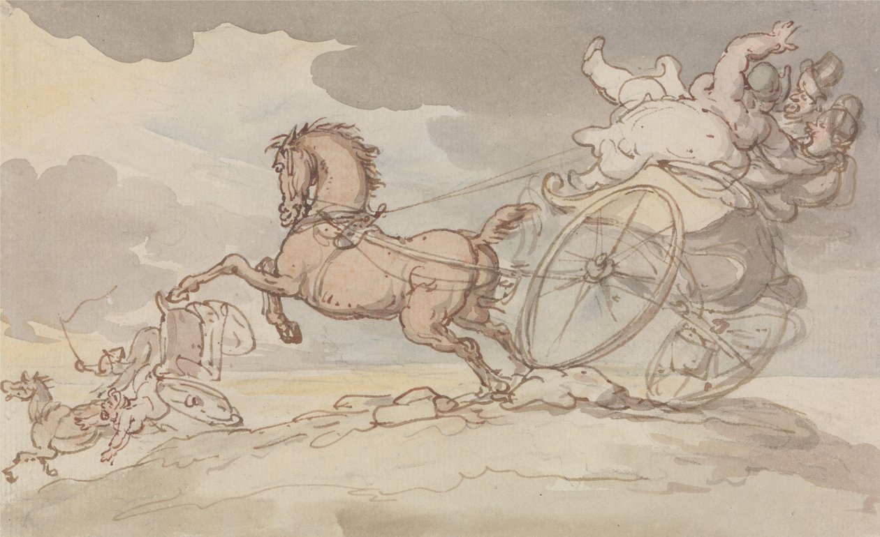 Two Gigs in Trouble av Thomas Rowlandson