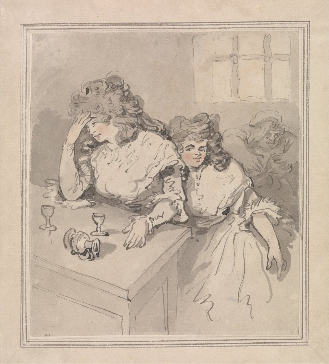 Two Girls Tippling av Thomas Rowlandson
