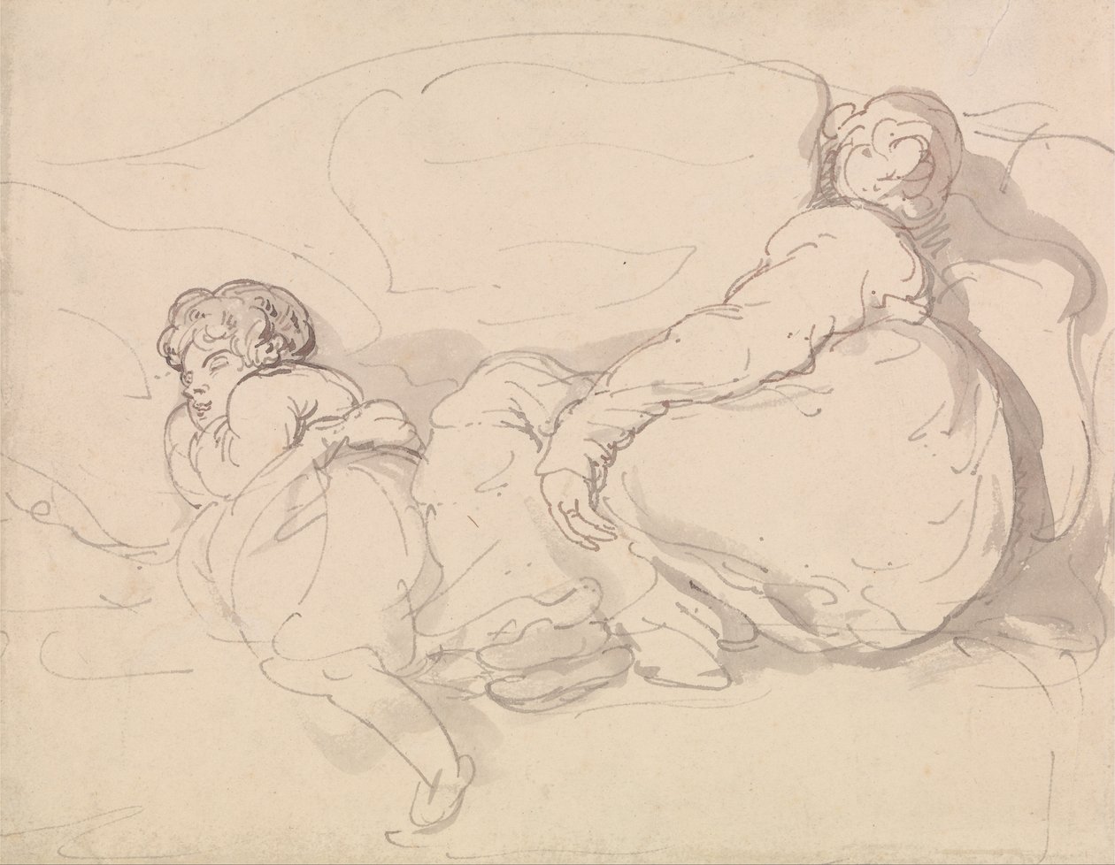 Two Sleeping Figures av Thomas Rowlandson