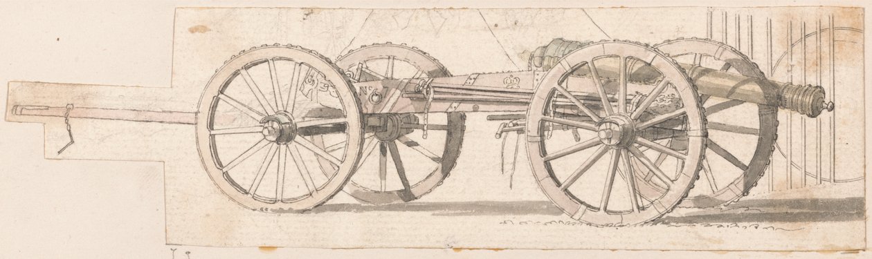 Gun and Limber, No.7 (penna- och bläcktvätt på papper) av Thomas Sandby