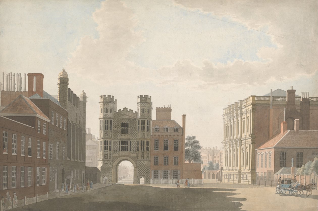Whitehall Showing Holbeins Gate and Banqueting Hall av Thomas Sandby
