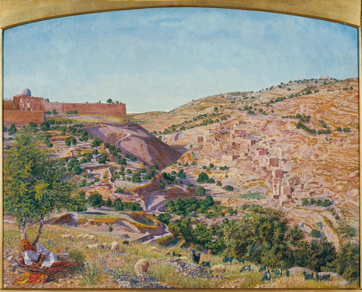 Jerusalem and the Valley of Jehoshaphat from the Hill of Evil Counsel av Thomas Seddon