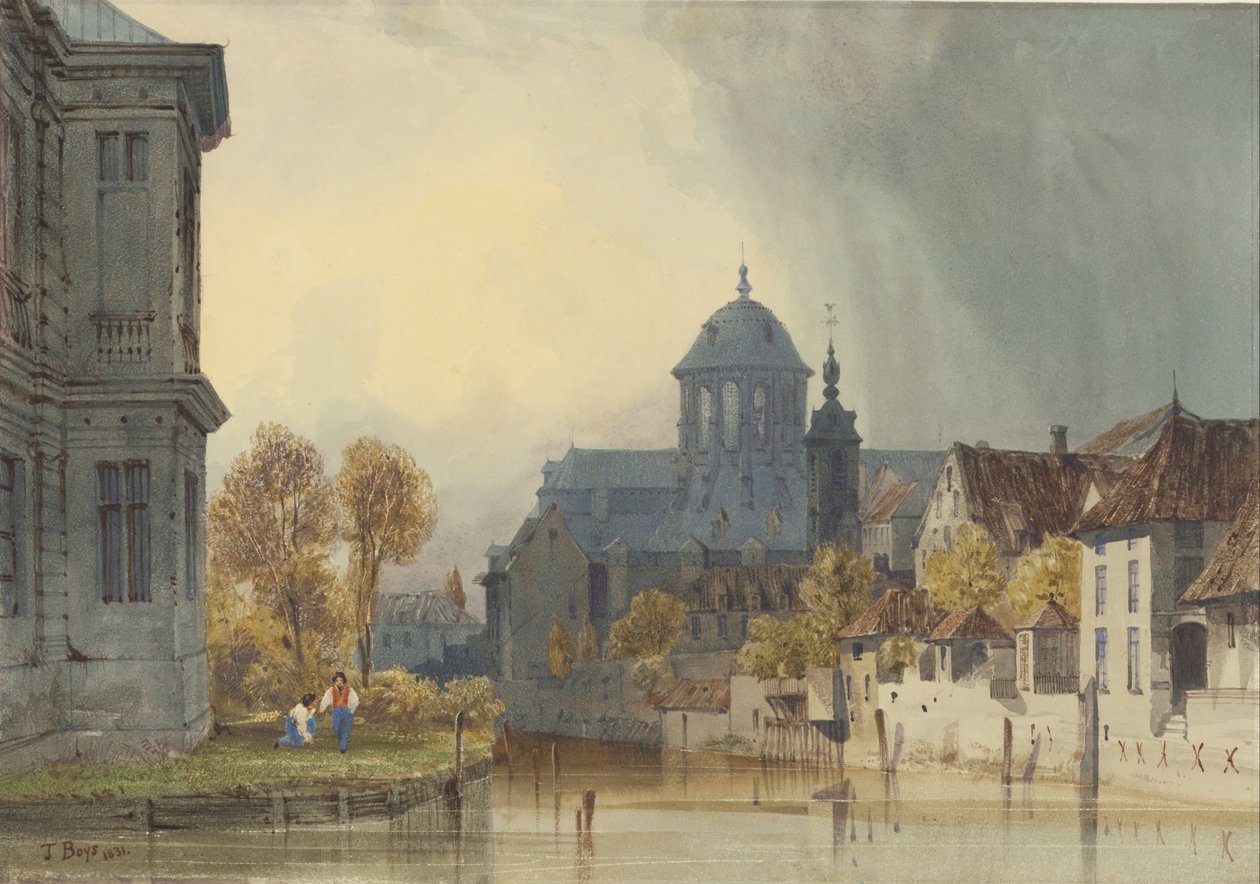 En vy över kyrkan Our Lady of Hanswijk, Mechelen (Malines), Belgien av Thomas Shotter Boys