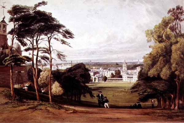 London från Greenwich, 1842 av Thomas Shotter Boys