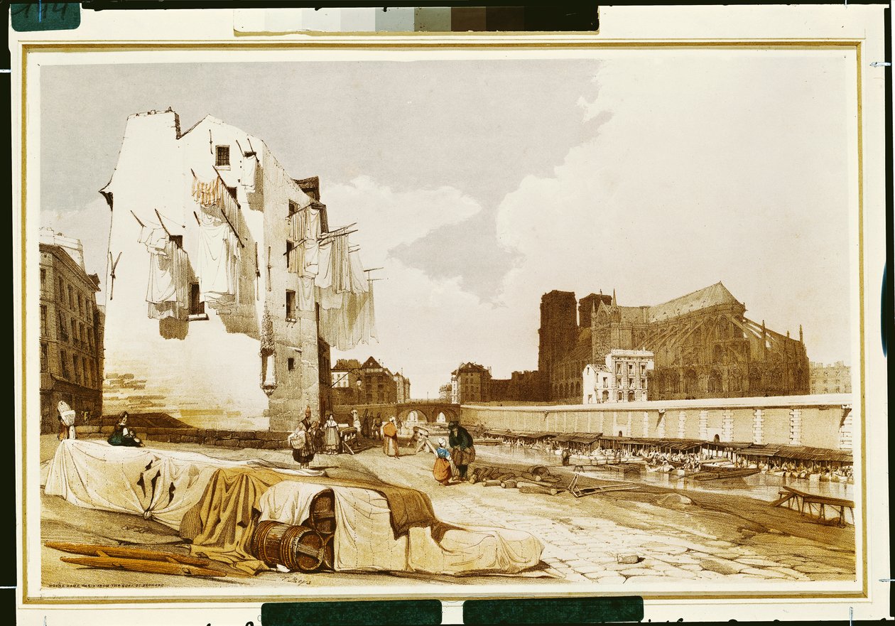 Notre Dame från Quai St. Bernard av Thomas Shotter Boys