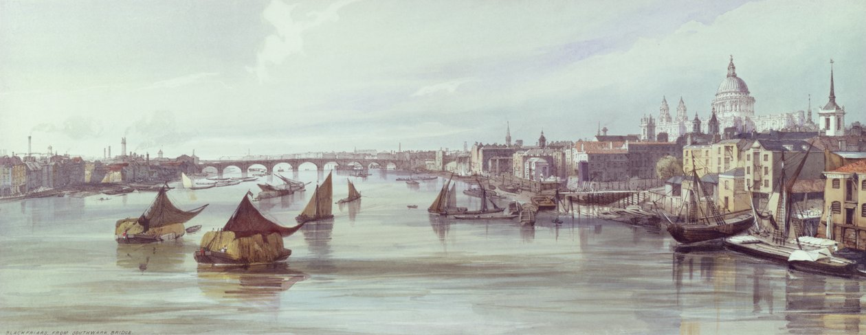 St. Pauls Cathedral and Blackfriars, 1842 (tryck) av Thomas Shotter Boys